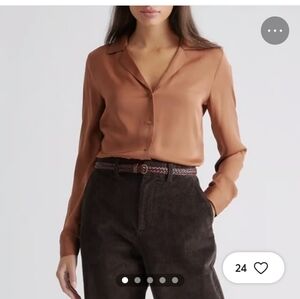 Quince Washable Silk Notch Collar Shirt